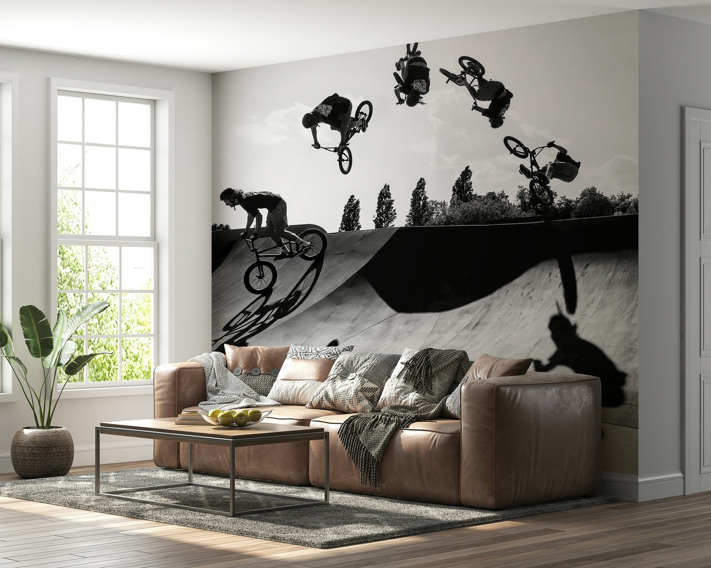 Monochrome BMX: Shadow & Style Wall Mural -2545318
