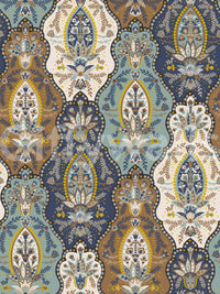 Classic boho paisley wallpaper with intricate linework and a mix of dark and light tones.