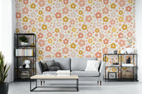 Playful daisy print wallpaper

