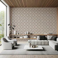 Boho Dotted Lattice Grunge Earthy Beige Wallpaper⁠