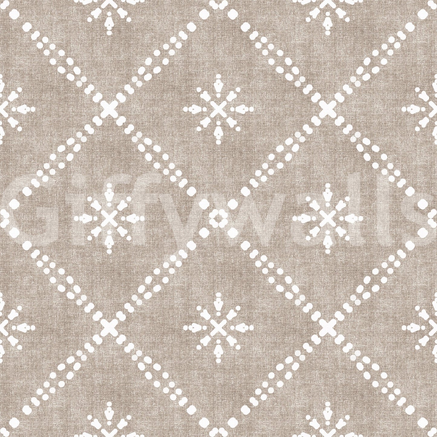 Boho Dotted Lattice Grunge Earthy Beige Wallpaper⁠