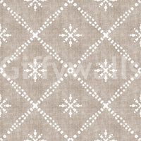 Boho Dotted Lattice Grunge Earthy Beige Wallpaper⁠