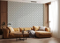 Boho Dotted Lattice Grunge Grey Clouds Wallpaper⁠