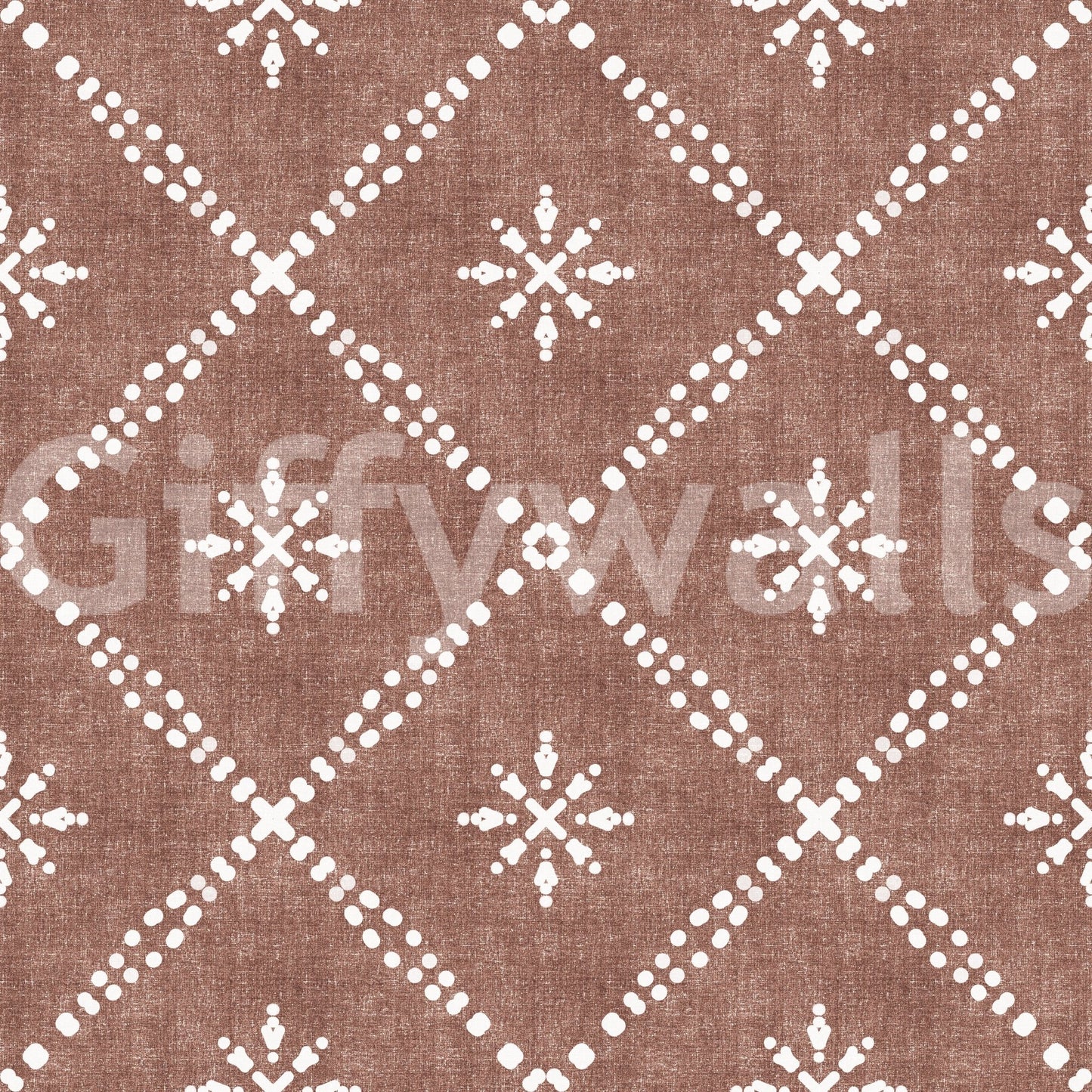 Boho Dotted Lattice Grunge Terracotta Red Wallpaper⁠