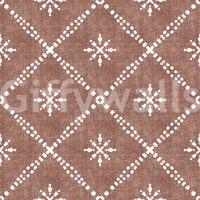 Boho Dotted Lattice Grunge Terracotta Red Wallpaper⁠
