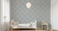 Boho Dotted Trellis Grunge Grey Clouds Wallpaper⁠