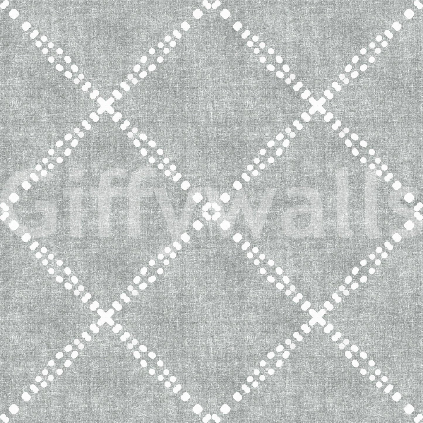 Boho Dotted Trellis Grunge Grey Clouds Wallpaper⁠