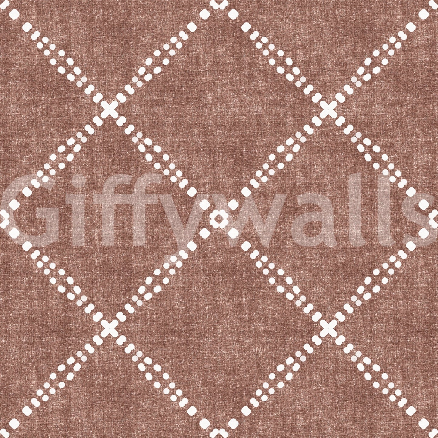 Boho Dotted Trellis Grunge Terracotta Red Wallpaper⁠