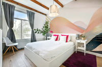 Bohemian wave design mural for peaceful interiors

