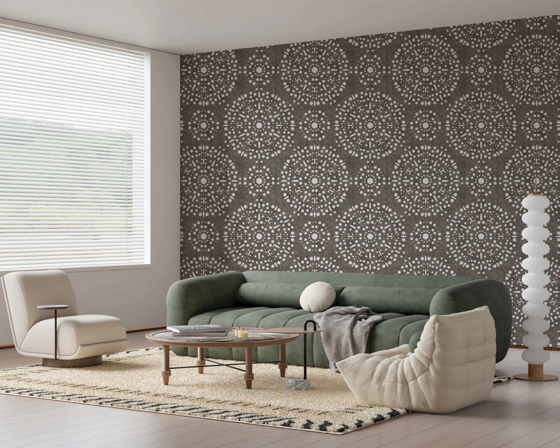 Boho Fireworks Grunge Dark Bark Wallpaper⁠