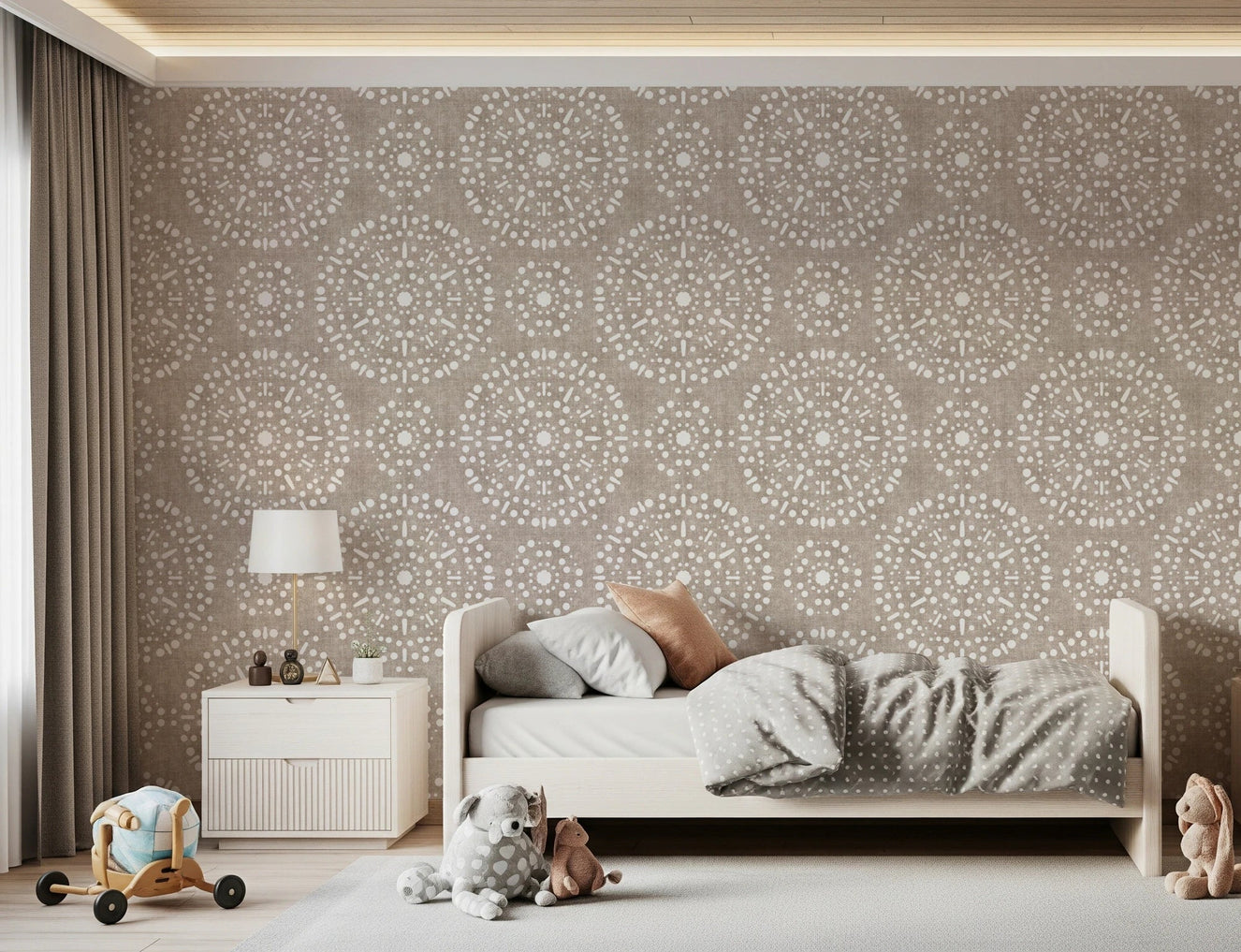 Boho Fireworks Grunge Earthy Beige Wallpaper⁠