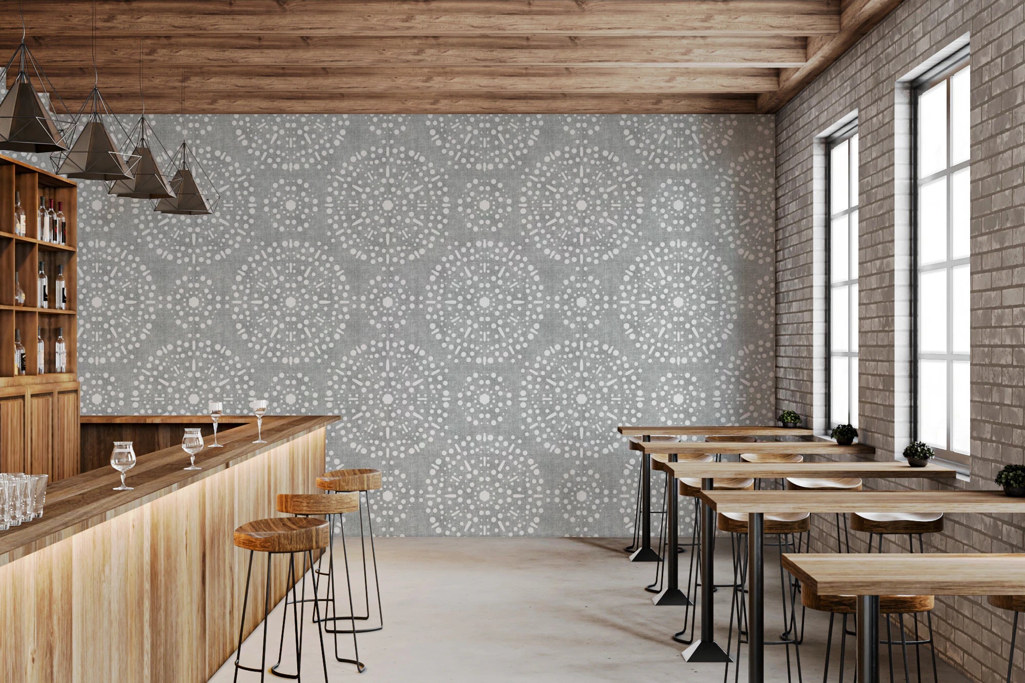 Boho Fireworks Grunge Grey Clouds Wallpaper⁠