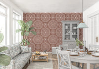 Boho Fireworks Grunge Terracotta Red Wallpaper⁠