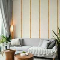 Golden boho stripes on beige and caramel brown wallpaper


