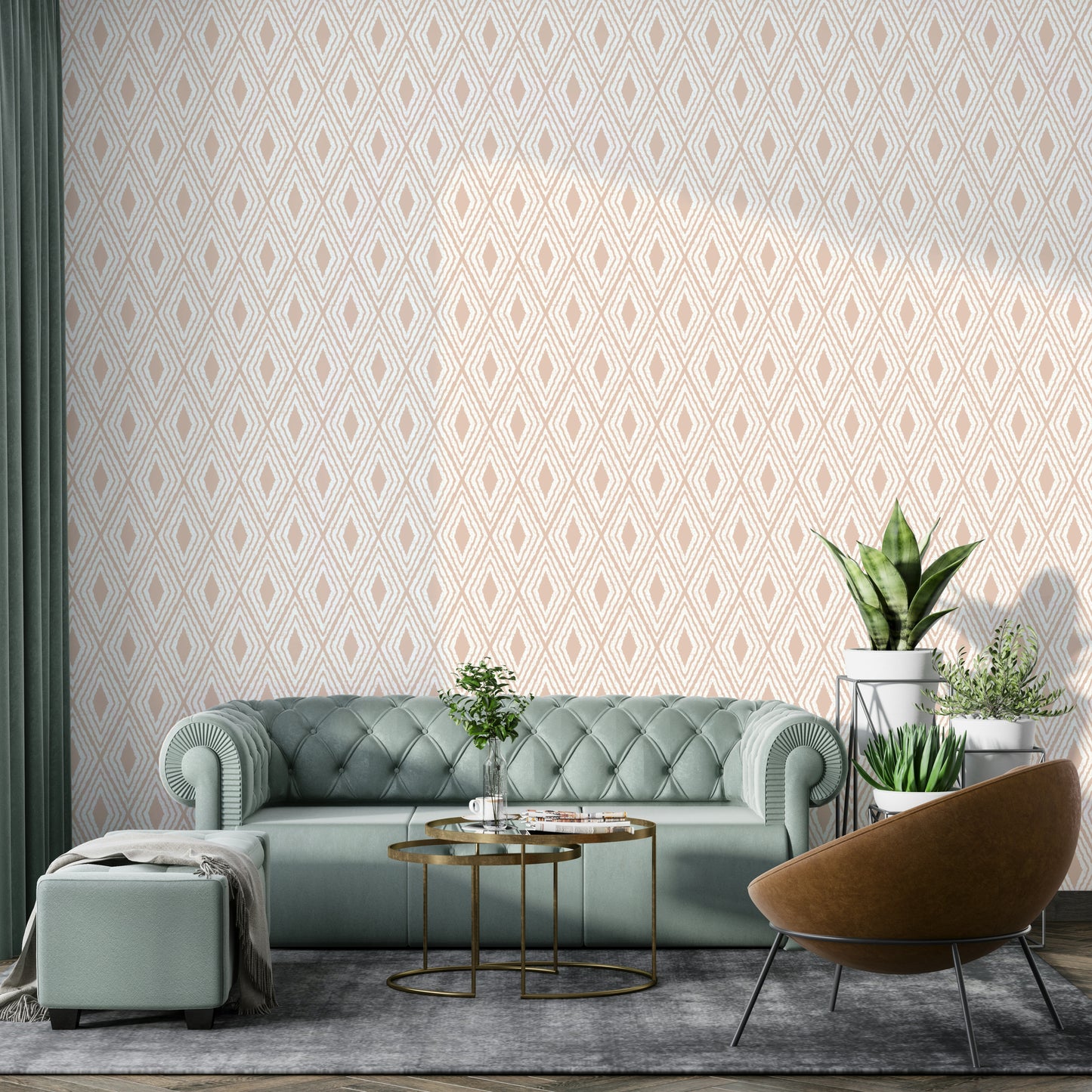 Boho print diamond wallpaper for rooms

