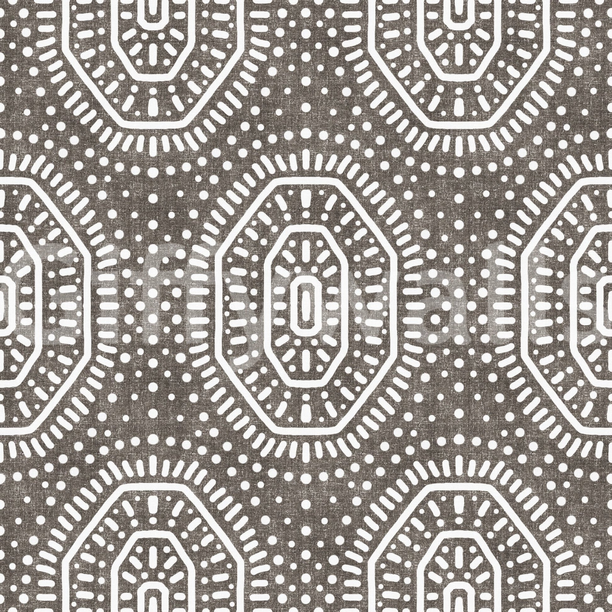 Boho Octagons Crochet Grunge Dark Bark Wallpaper⁠