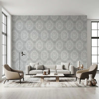 Boho Octagons Crochet Grunge Grey Clouds Wallpaper⁠