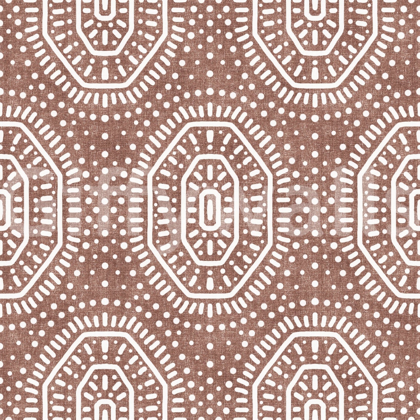 Boho Octagons Crochet Grunge Terracotta Red Wallpaper⁠