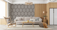 Boho Painted Grunge Dark Bark Wallpaper⁠