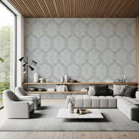 Boho Painted Grunge Grey Clouds Wallpaper⁠