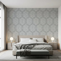 Boho Painted Grunge Grey Clouds Wallpaper⁠