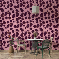 Boho Jewel Tone plum leaves wallpaper
