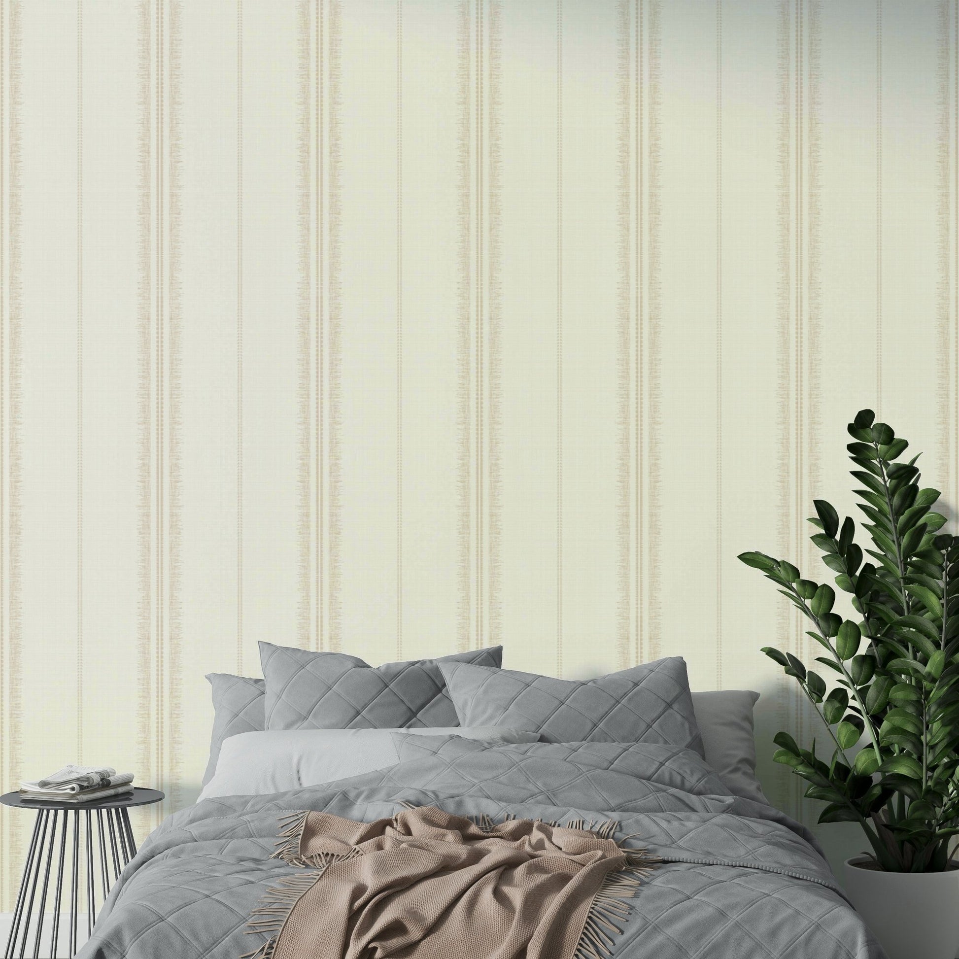 Boho Stripes Linen - Sand Wallpaper⁠
