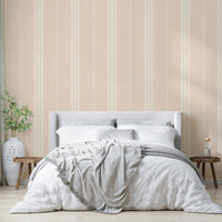 Peel-and-stick Boho Stripes Satin wallpaper for easy application

