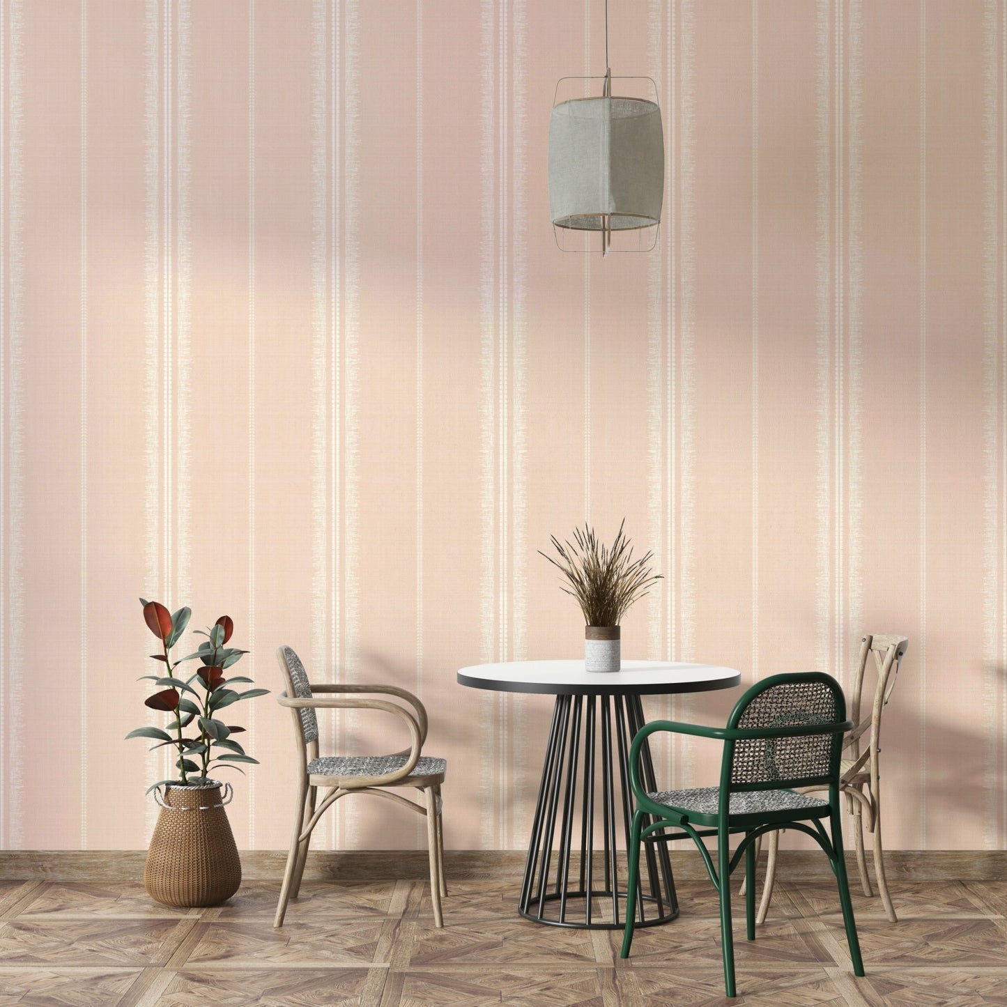 Boho Stripes Satin wallpaper for a serene and stylish room

