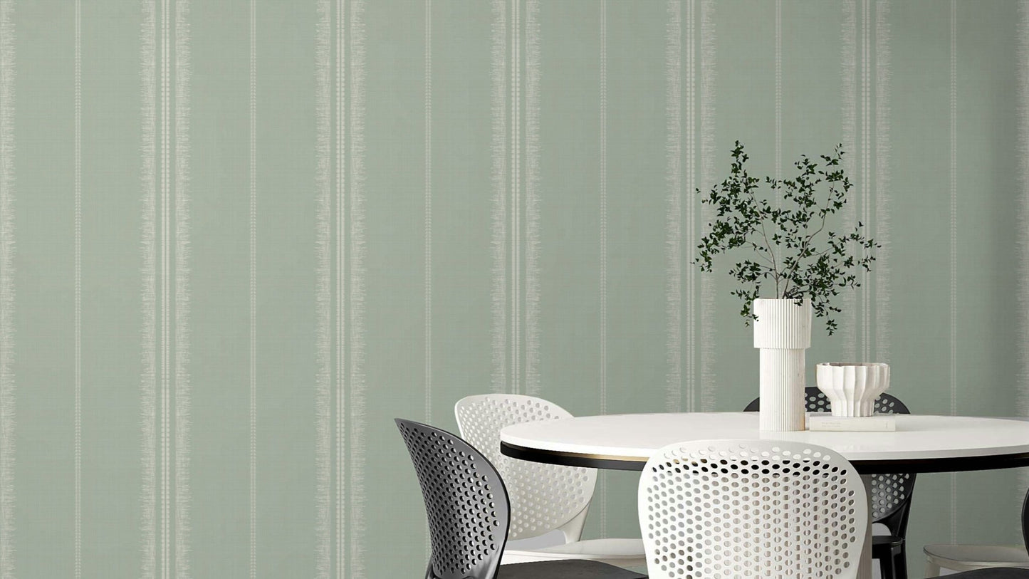 Boho Stripes Sea Green wallpaper for calming home decor

