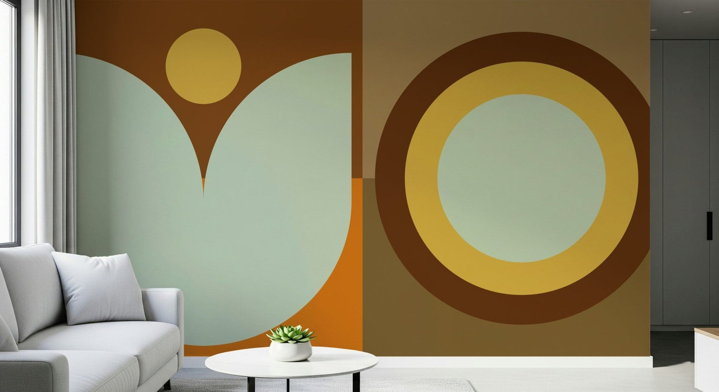 Fresque murale bohème Soleil et Lune