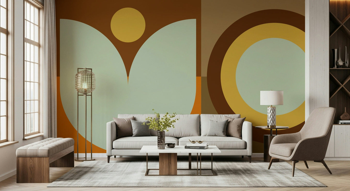 Boho Sun and Moon Wall Mural