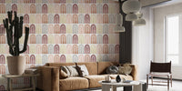 Gentle boho tones in peel-and-stick wallpaper
