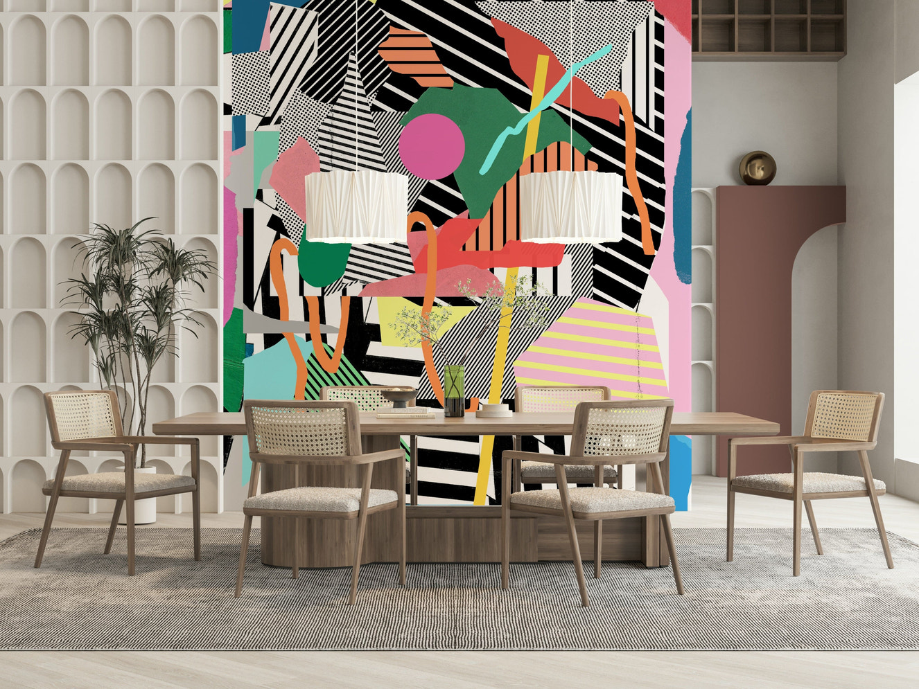 A beautiful expansive abstract wallpaper mural for a large wall.