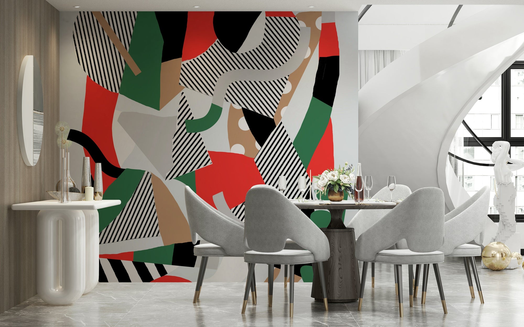 A beautiful vibrant red wallpaper mural with a liquid texture.

