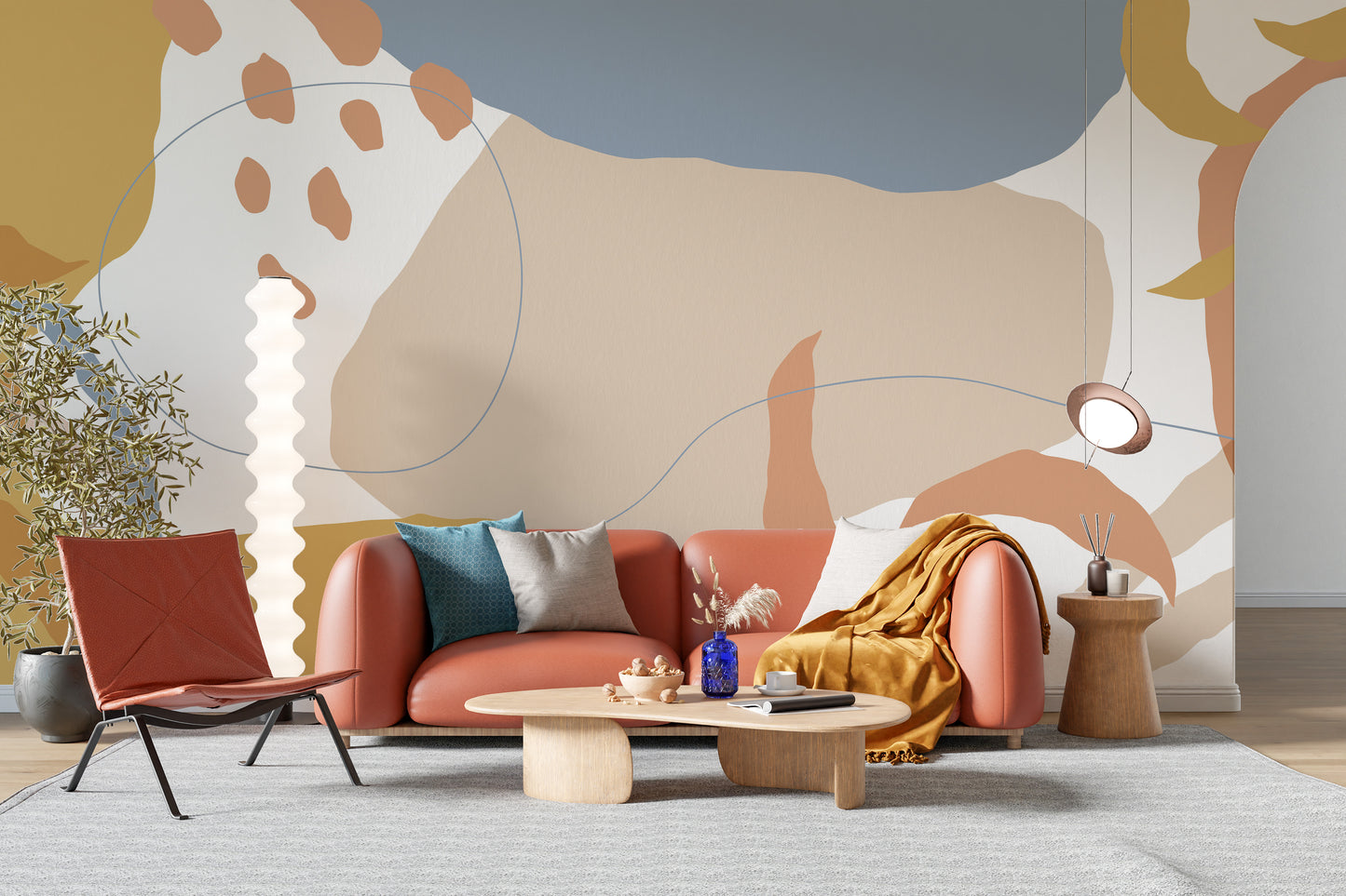 Abstract Vector Shape Wallpaper Mural - Giffywalls