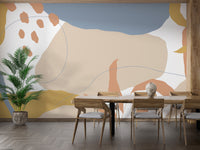 Modern abstract shape wall mural style
