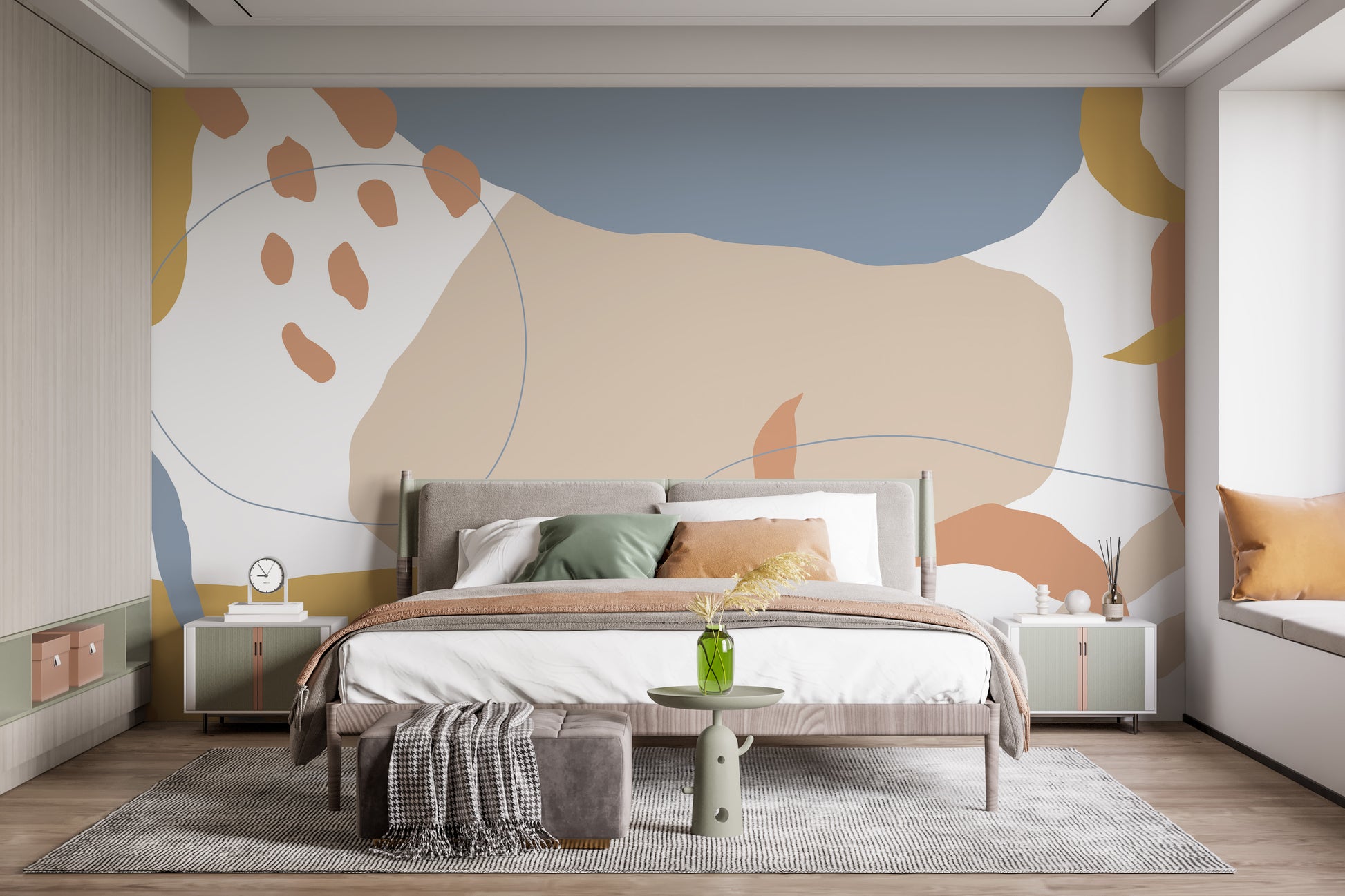 Artistic vector shape wallpaper for walls
