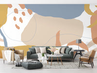 Abstract vector shapes wall mural design
