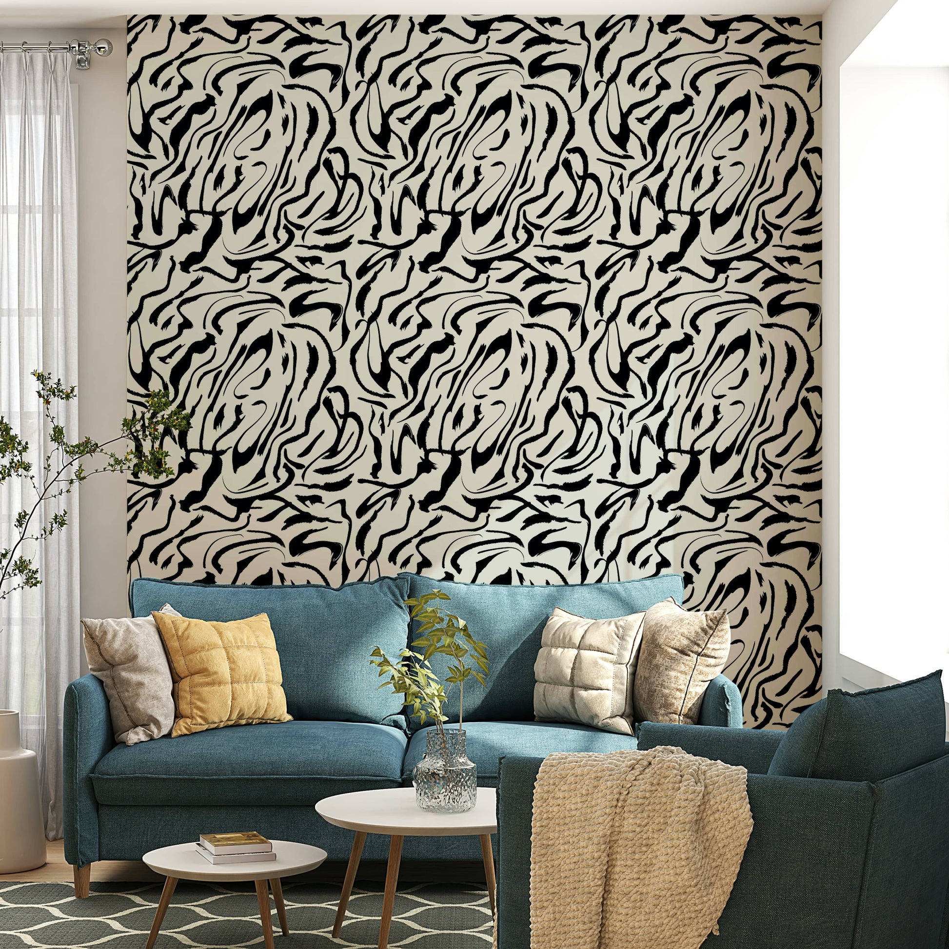 Painted Lines modern wall mural