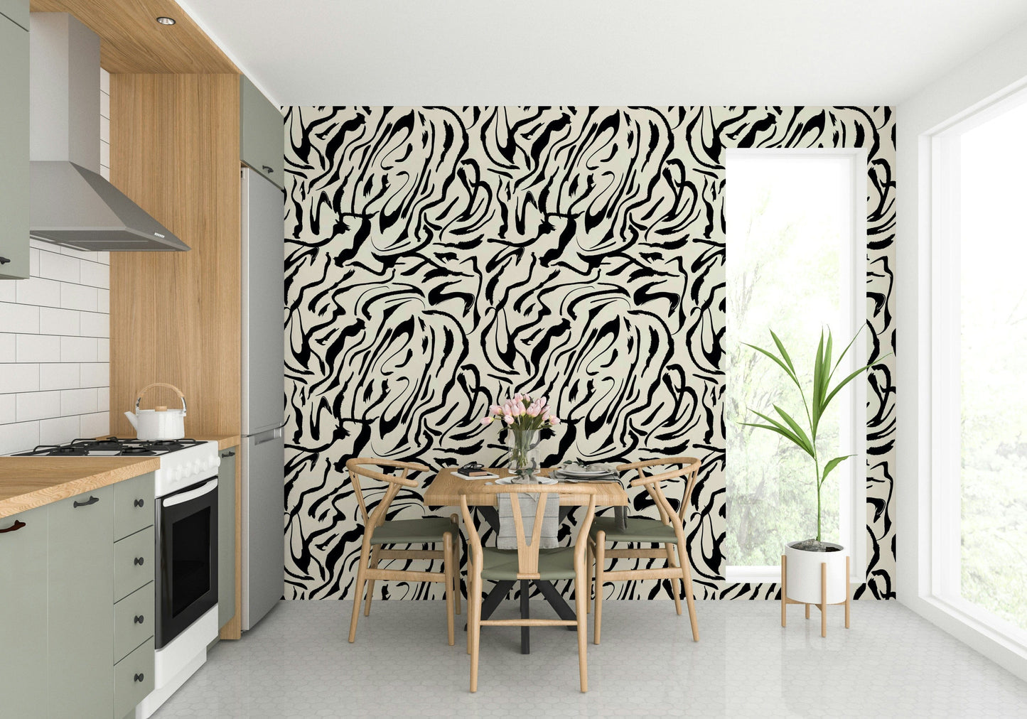 Painted Lines classic wallpaper for walls

