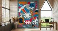A serene abstract explosion wall mural for your decor.


