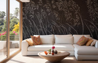 Moody Dark Reeds Mural Wallpaper
