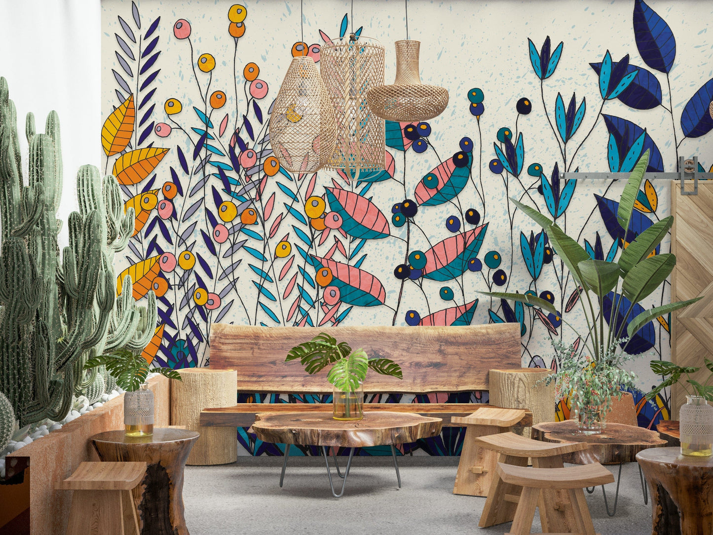 Eclectic Bold Garden Wall Mural
