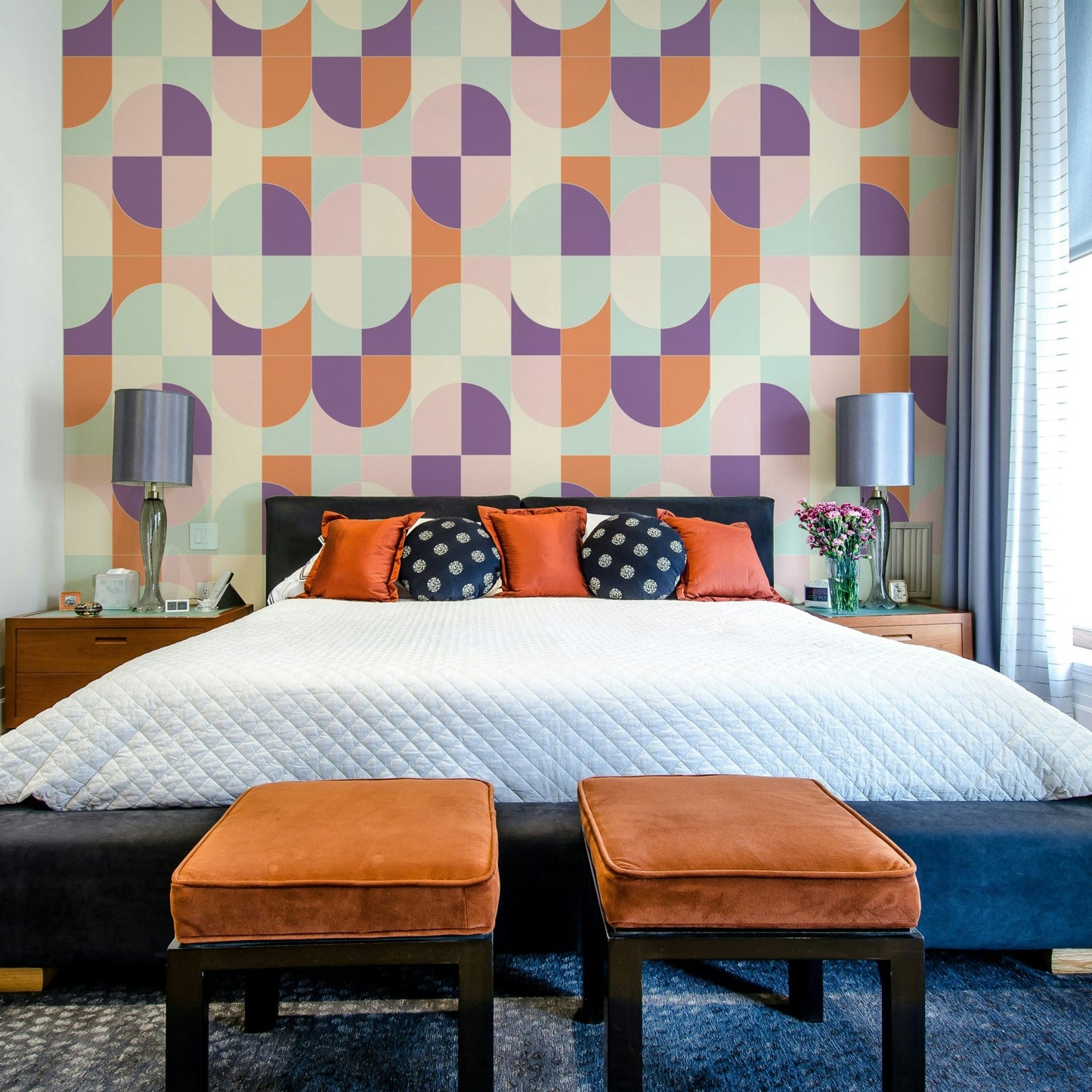 Dynamic geometric tile pattern.

