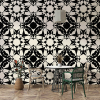 Monochrome star pattern wallpaper for home interiors.
