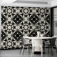 Abstract symmetrical wallpaper for accent walls.