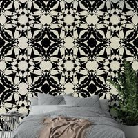 Elegant geometric wallpaper featuring star motifs.
