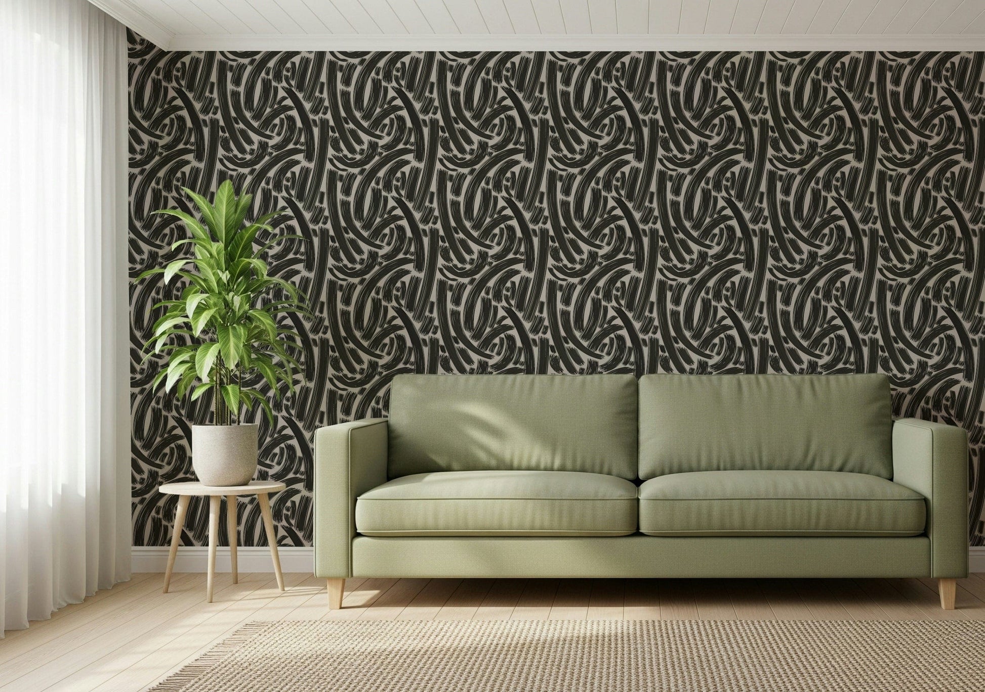 A beautiful modern art wall mural of abstract forms.


