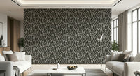 A contemplative graphic pattern wallpaper mural for a feature wall.

